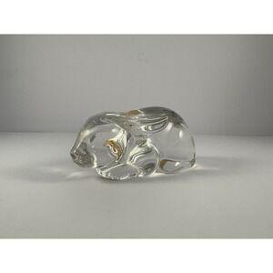 Clear‎ Crystal Glass Crouching Rabbit Figurine, Princess House 24% Lead Crystal